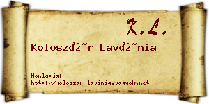 Koloszár Lavínia névjegykártya