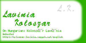 lavinia koloszar business card